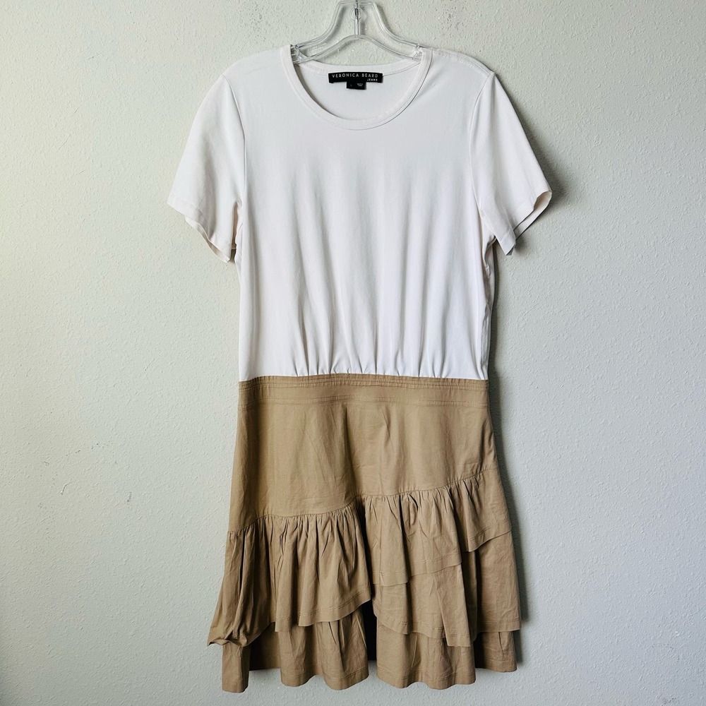 Veronica Beard Noha Ruffle Color Block T Shirt Dr… - image 2